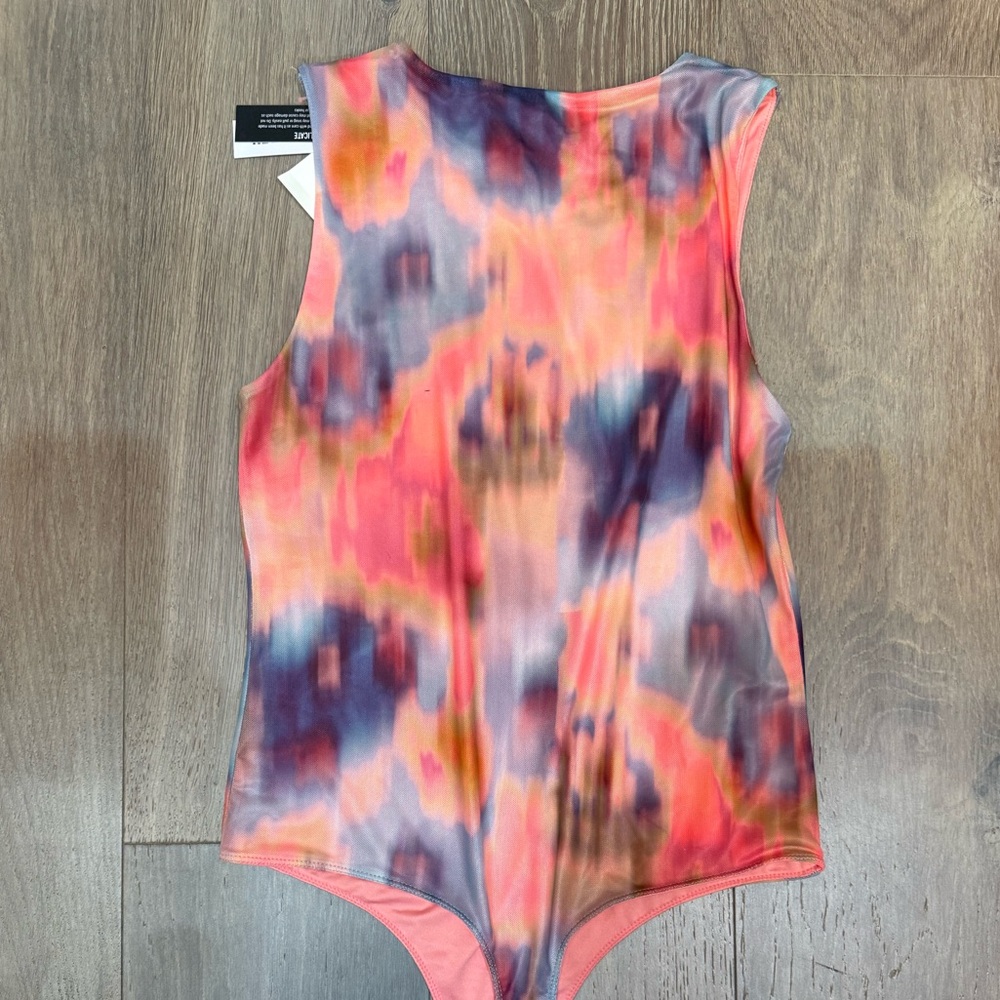 Steve Madden Coral, Purple & Blue Tie-Dye Bodysuit